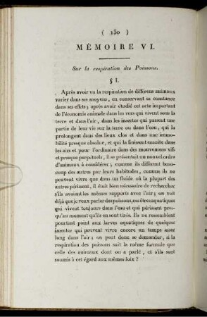 Mémoire VI. Sur la respiration des Poissons.