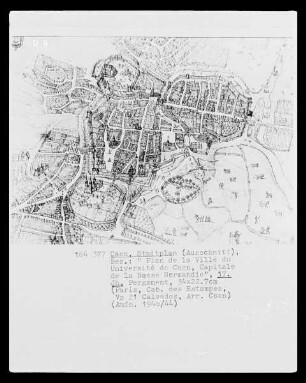 Caen, "Plan de la Ville du Université de Caen, Capitale de la Basse Normandie" (Stadtplan, Ausschnitt)