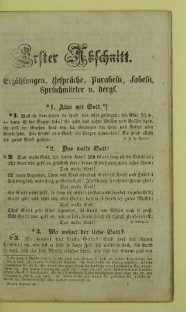 [A. Kürzere u. leichtere Lesestücke]