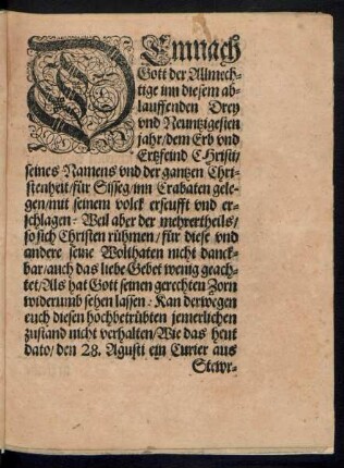 Demnach Gott der Allmechtige inn diesem ablauffenden Drey und Neuntzigesten jahr ...