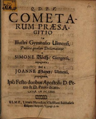 Cometarum Praesagitio