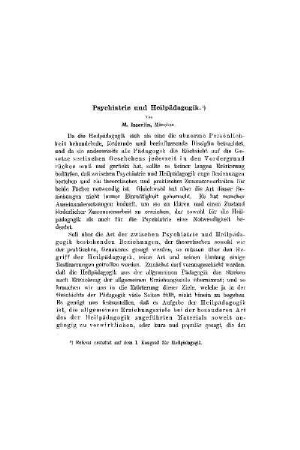 Psychiatrie und Heilpädagogik
