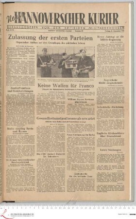 Neuer hannoverscher Kurier : Nachrichtenblatt der Alliierten Militärregierung