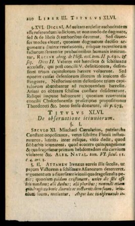 Titulus XLVI. De observatione ieiuniorum.