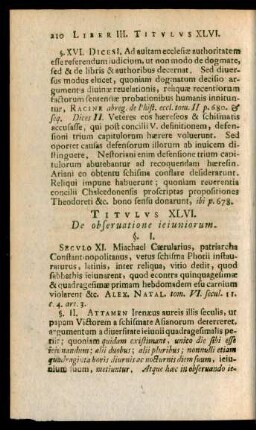 Titulus XLVI. De observatione ieiuniorum.