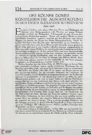 Des Kölner Domes künstlerische Ausgestaltung in den Tagen Alexander Schnütgens: 1866-1918