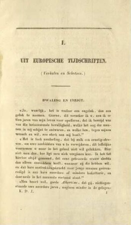 I. Uit Europesche Tijdschriften. (Verhalen en Schetsen)