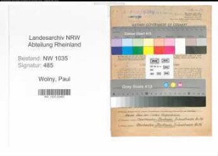 Entnazifizierung Paul Wolny , geb. 15.06.1903 (Meister)