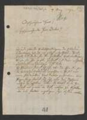 Brief von David Heinrich Hoppe an Johann Jacob Kohlhaas