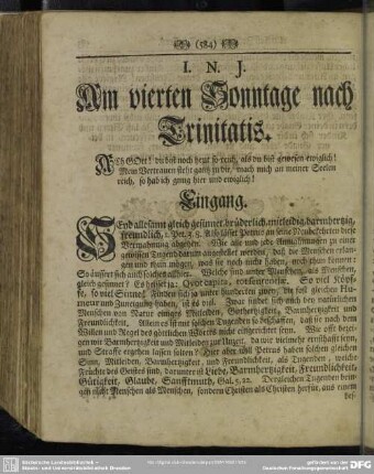 Am vierten Sonntage nach Trinitatis