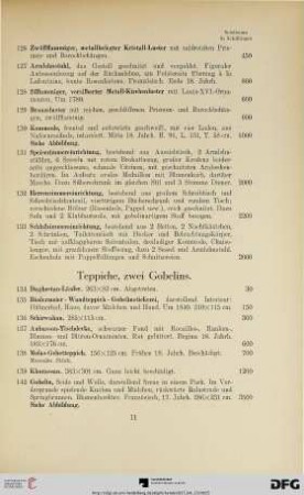 Teppiche, zwei Gobelins (Nr. 134-143)