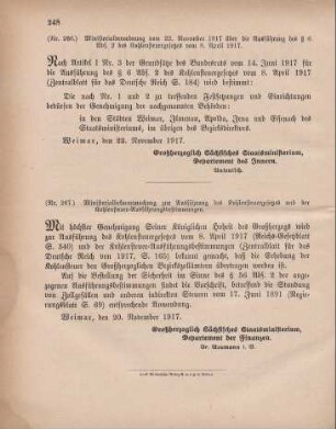 Nr. 266: Ministerialverordnung vom 22. November 1917 über die Ausführung des § 6 Abschnitt 2 des Kohlenfeuergesetzes vom 8. April 1917