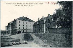 Dresden. Kaserne des II.Bataillons und der Maschinen-Gewehr-Kompanie des 12. Infanterie-Regiments Nr. 177
