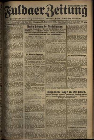 Ausgabe vom Dienstag, den 30. September 1930.