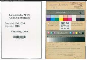 Entnazifizierung Linus Fritsching , geb. 09.10.1897 (Foerdermaschinist)