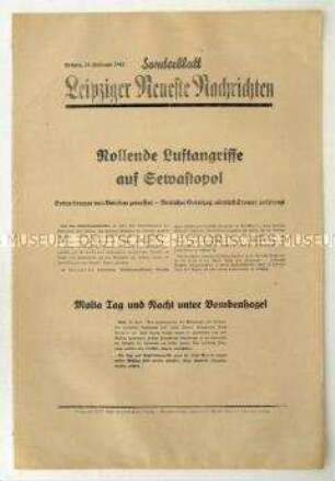 Sonderblatt der "Leipziger Neuesten Nachrichten" zum Kriegsverlauf an der Ostfront und in Nordafrika