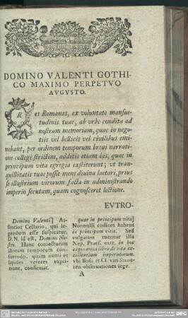 Domino Valenti Gothico Maximo Perpetuo Augusto