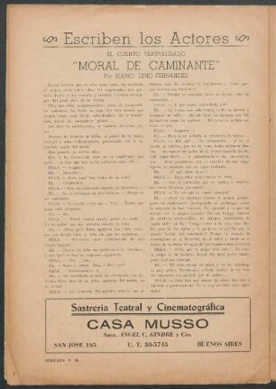 Escriben los Actores : El cuento teatralizado - "Moral de Caminante"