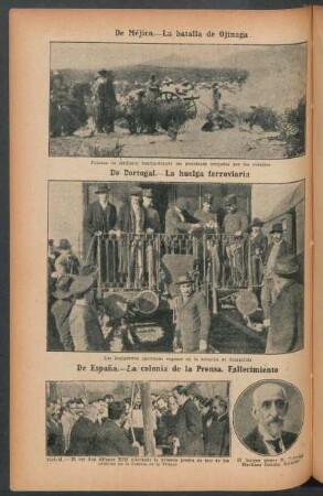 De España : La colonia de la Prensa. Fallecimiento.