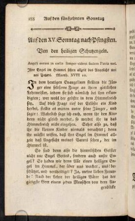 188-197, Auf den XV. Sonntag nach Pfingsten.