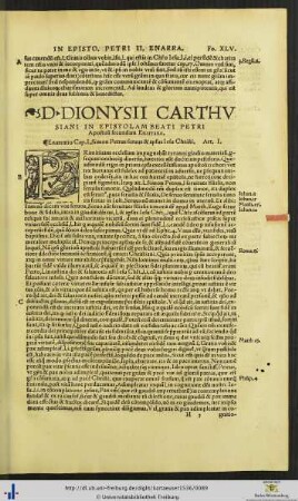 D. Dionysii In Epistolam Beati Petri secundam Enarratio