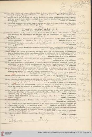 Zunft- Hausgerät u.a. (Nr. 804a-860)
