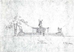 Gsaenger, Gustav; München, Königsplatz, Karolinenplatz; Wiederaufbauplanung - Brunnenanlage in der Arcisstr., Brienner Str. (Studie)