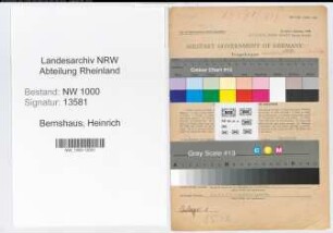 Entnazifizierung Heinrich Bernshaus, geb. 29.01.1914 (Arbeiter)