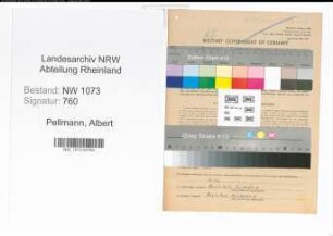 Entnazifizierung Albert Pellmann , geb. 15.04.1892 (Lehrer)
