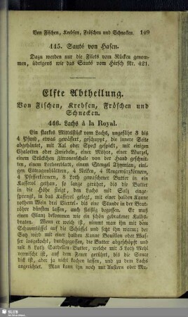 Elfte Abtheilung. Von Fischen, Krebsen, Fröschen und Schnecken