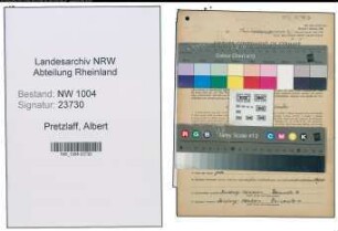 Entnazifizierung Albert Pretzlaff , geb. 13.02.1899 (Schlosser)