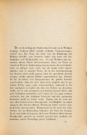 Kritische und exegetische Bemerkungen zu den Satiren Juvenals