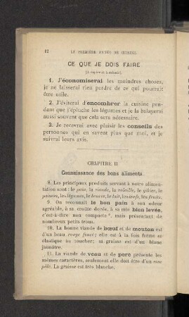 Chapitre II Connaissance des bons aliments.