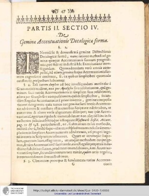 Partis II. Sectio IV.