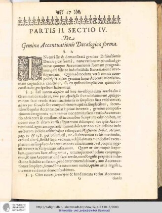Partis II. Sectio IV.
