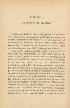 Chapitre V La solution du problème