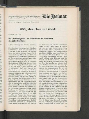 Nr. 10. 80. Jahrgang. Neumünster, Oktober 1973.
