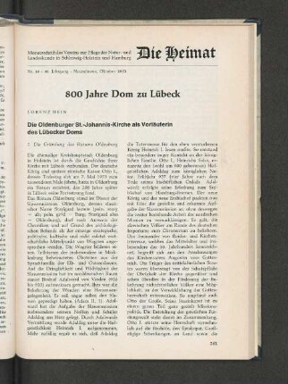 Nr. 10. 80. Jahrgang. Neumünster, Oktober 1973.