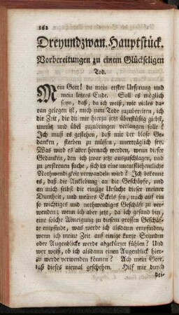 Dreyundzwan. Hauptstück. Vorbereitungen zu einem Glückseligen Tod.