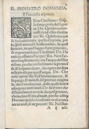 Il Ministro Domanda. Il Fanciullo risponde.