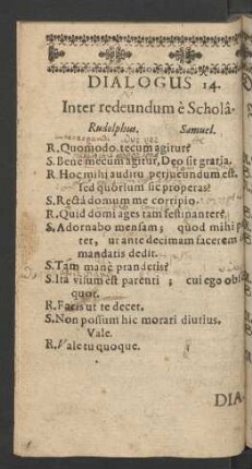 Dialogus 14. Inter redeundum e Schola.