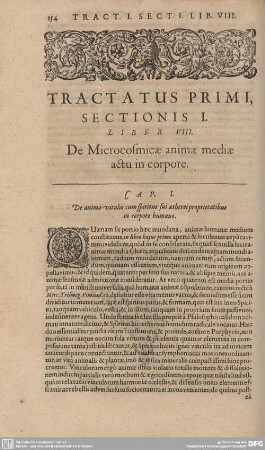 Liber VIII. De Microcosmicae animae mediae actu in corpore.
