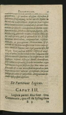De Partitione Logices. Caput III.