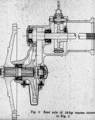 Rear axle of 18-hp tractor shown