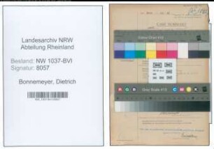 Entnazifizierung Dietrich Bonnemeyer , geb. 07.04.1900 ()