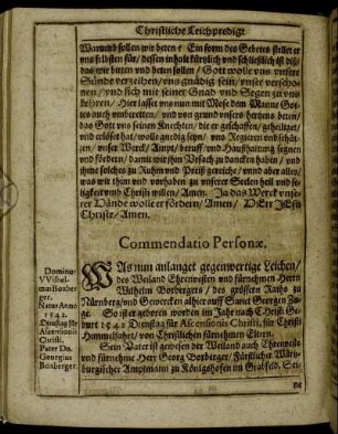 Commendatio Personæ.