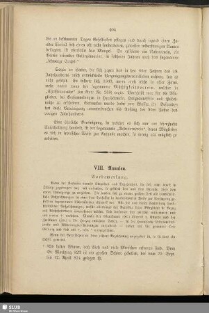 VIII. Annalen