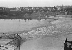 Hochwasser Heilbronn, Überflutung Sperrdamm Kanalhafen