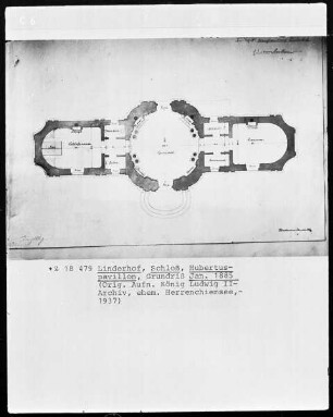 Schloss Linderhof, Hubertuspavillon, Grundriss