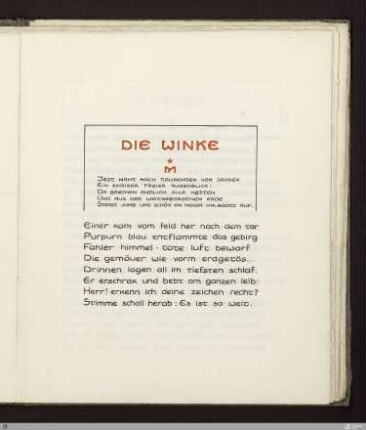 Die Winke : [SW IX: hH6]; [SW IX, S. 35-36/145-146] / Geschrieben von Georg Peter Landmann